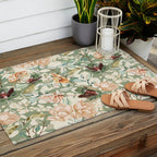 Lush colorful exotic garden B Outdoor Rug Gallery Image 2