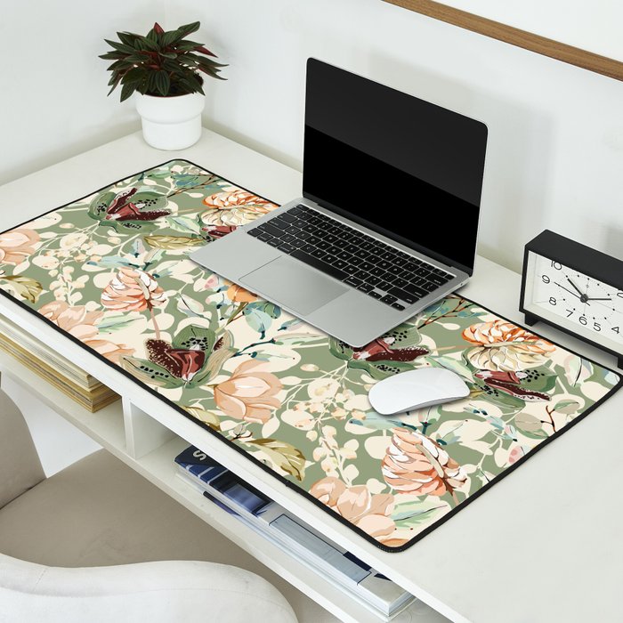 Lush colorful exotic garden B Desk Mat Gallery Image 2