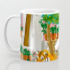 Tigers in Greece | Santorini Travel Architecture, Wildlife Animal Painting | Watercolor Illustration Coffee Mug Gallery Image 3