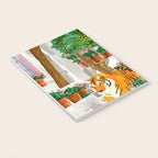Tigers in Greece | Santorini Travel Architecture, Wildlife Animal Painting | Watercolor Illustration Notebook Gallery Image 3