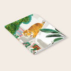 Tigers in Greece | Santorini Travel Architecture, Wildlife Animal Painting | Watercolor Illustration Notebook Gallery Image 2