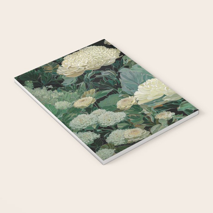 Japandi Wall Art Floral Print Maximalist Botanical Sage Green Flower Painting Japanese Forest poster Notebook Gallery Image 3