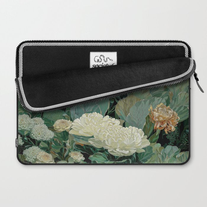 Japandi Wall Art Floral Print Maximalist Botanical Sage Green Flower Painting Japanese Forest poster Laptop Sleeve Gallery Image 2