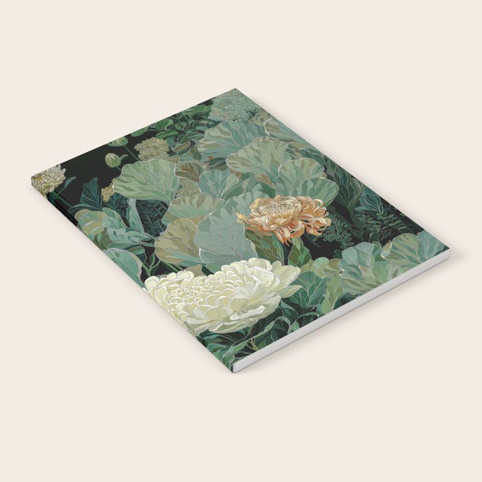 Japandi Wall Art Floral Print Maximalist Botanical Sage Green Flower Painting Japanese Forest poster Notebook Gallery Image 2