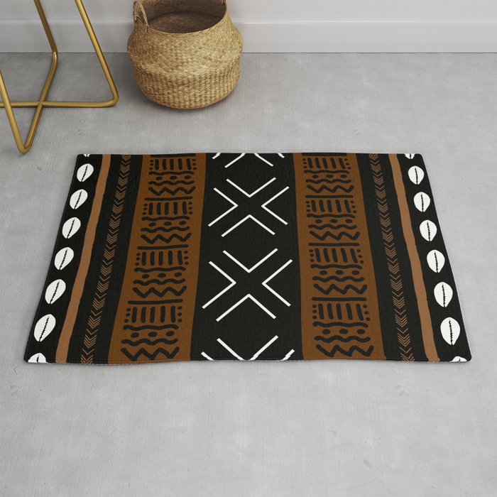 African Tribal Abstract Bogolan Rug Gallery Image 1
