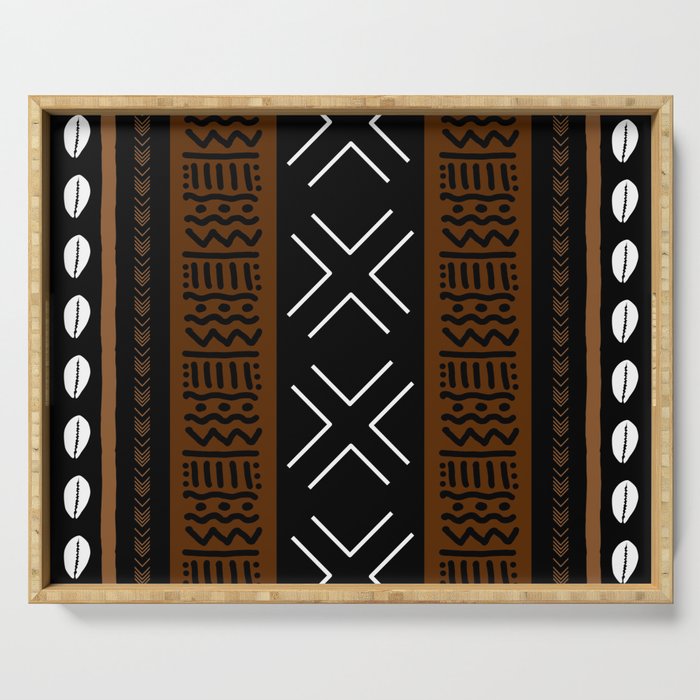 African Tribal Abstract Bogolan Serving Tray Gallery Image 1