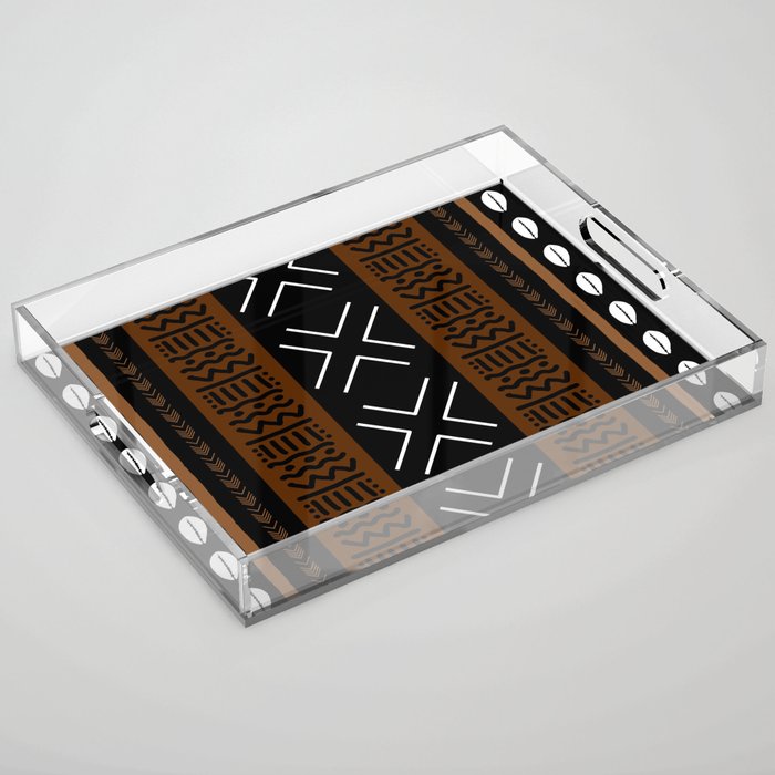 African Tribal Abstract Bogolan Acrylic Tray Gallery Image 1