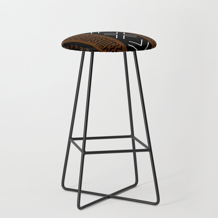 African Tribal Abstract Bogolan Stool Gallery Image 1