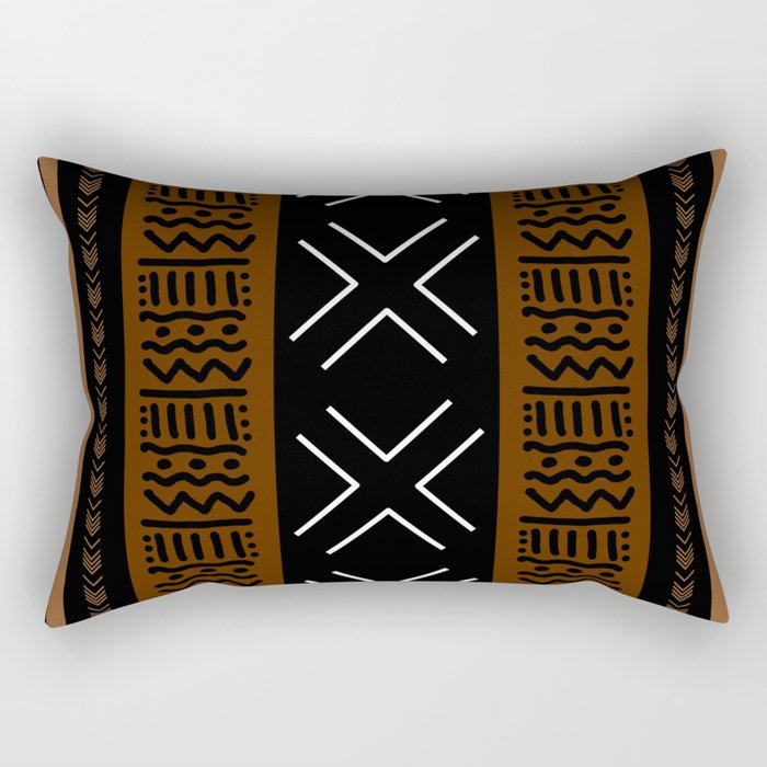 African Tribal Abstract Bogolan Rectangular Pillow Gallery Image 2