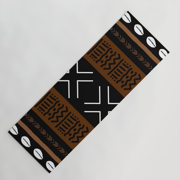 African Tribal Abstract Bogolan Yoga Mat Gallery Image 1