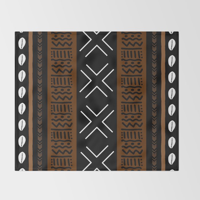 African Tribal Abstract Bogolan Throw Blanket Gallery Image 2