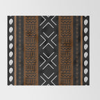 African Tribal Abstract Bogolan Throw Blanket Gallery Image 2