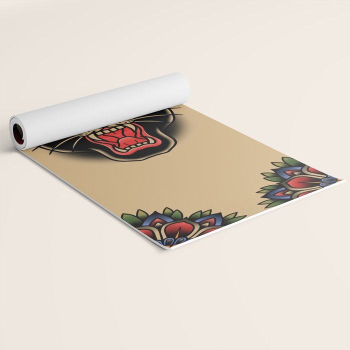 Traditional Tattoo Panther  Yoga Mat Gallery Image 2