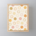 Neutral Smiley Face Pattern Mini Art Print Gallery Image 1