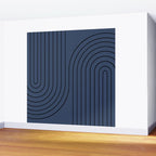 Minimal Line Curvature IV Navy Blue Mid Century Modern Arch Abstract Wall Mural Gallery Image 2
