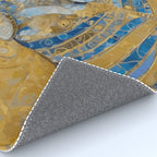 Blue and Gold Klimt Dog with Brown Eyes Rug Gallery Image 4