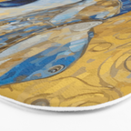 Blue and Gold Klimt Dog with Brown Eyes Bath Mat Gallery Image 3