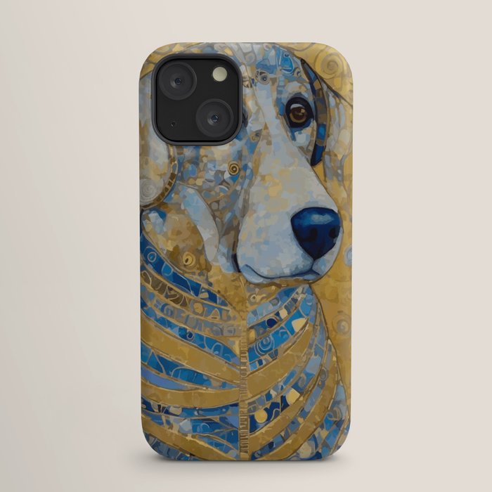 Blue and Gold Klimt Dog with Brown Eyes iPhone Case Gallery Image 17