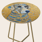 Blue and Gold Klimt Dog with Brown Eyes Side Table Gallery Image 2