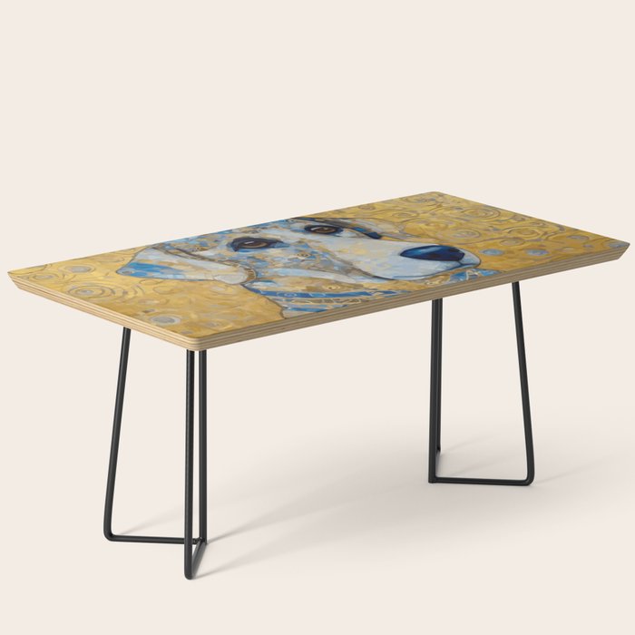 Blue and Gold Klimt Dog with Brown Eyes Coffee Table Gallery Image 1