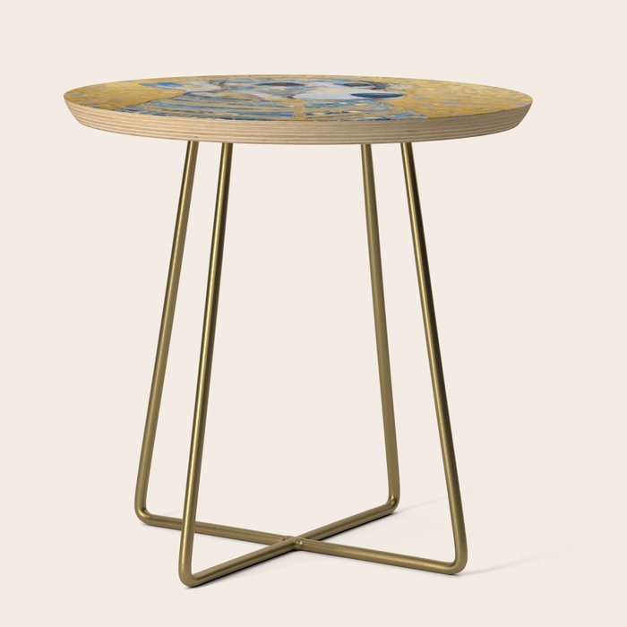 Blue and Gold Klimt Dog with Brown Eyes Side Table Gallery Image 1
