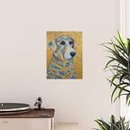 Blue and Gold Klimt Dog with Brown Eyes Poster Gallery Image 2