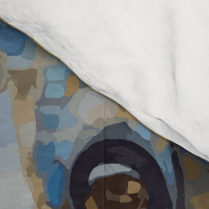 Blue and Gold Klimt Dog with Brown Eyes Comforter Gallery Image 4