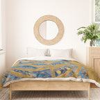 Blue and Gold Klimt Dog with Brown Eyes Duvet Cover Gallery Image 3