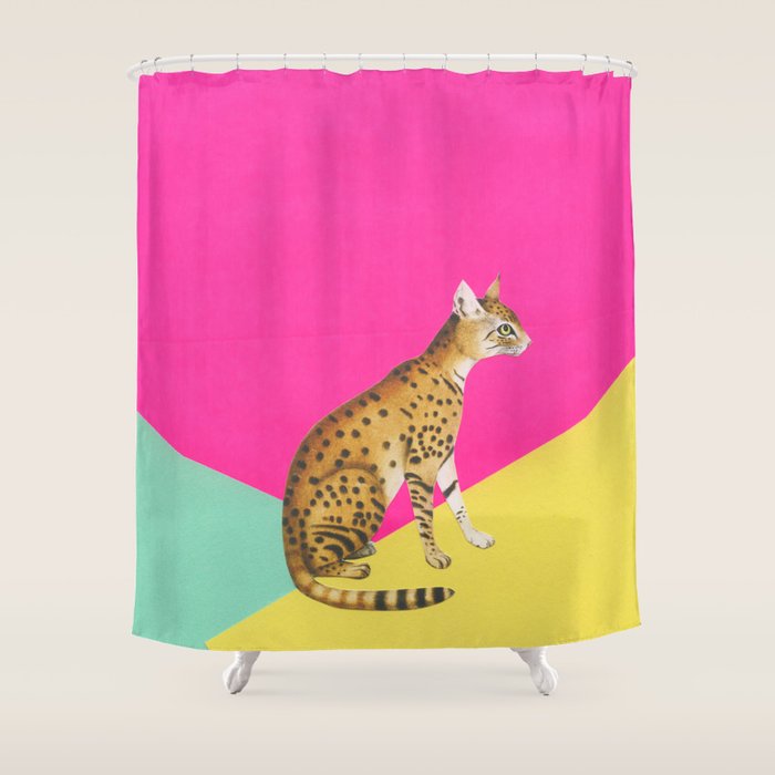 Big Cat Shower Curtain Gallery Image 1