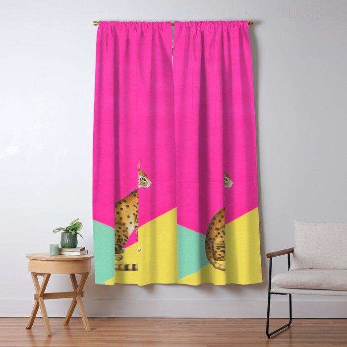 Big Cat Window Curtain Gallery Image 1