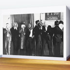 La cosa nostra arrest mug shot Sugar House Gang criminal mob bootleggers hiding faces behind hats black and white photgraph - photgraphy - photographs Wall Mural Gallery Image 2