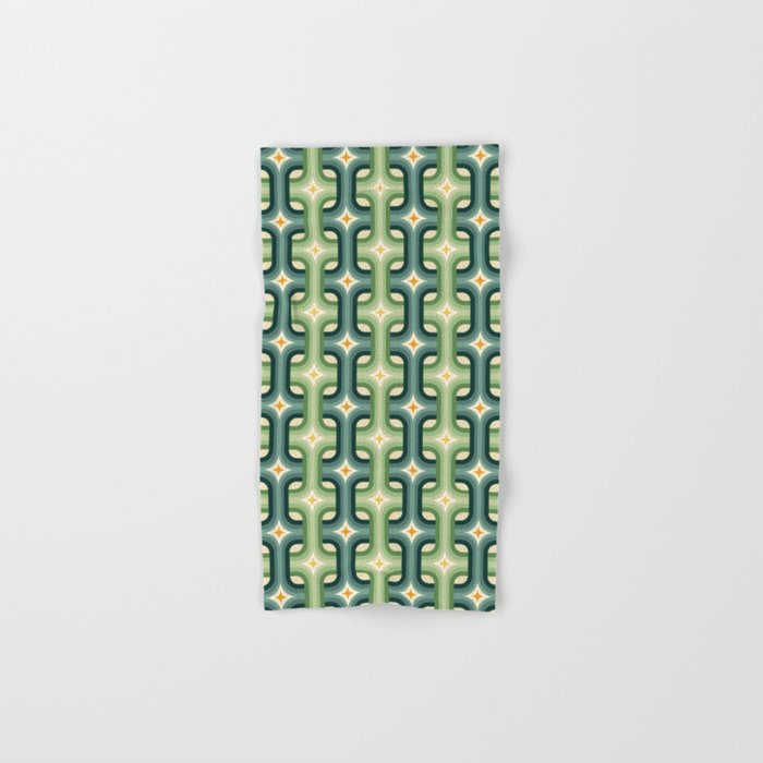 Retro chain pattern teal Bath Towel Gallery Image 1
