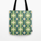 Retro chain pattern teal Tote Bag Gallery Image 1