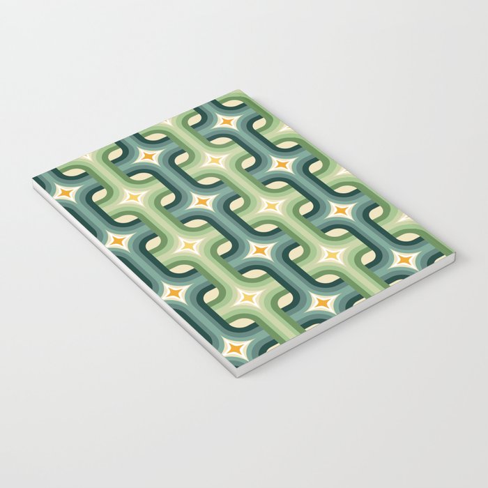 Retro chain pattern teal Notebook Gallery Image 3