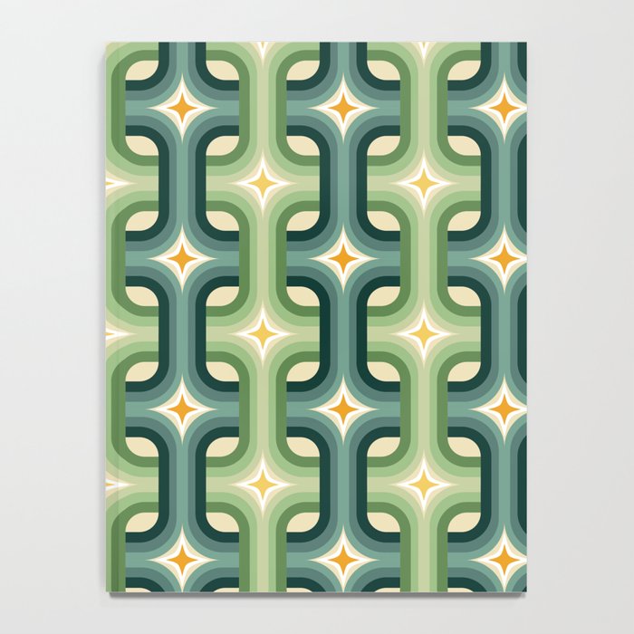 Retro chain pattern teal Notebook Gallery Image 4