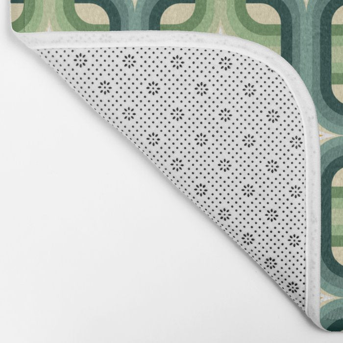 Retro chain pattern teal Bath Mat Gallery Image 2