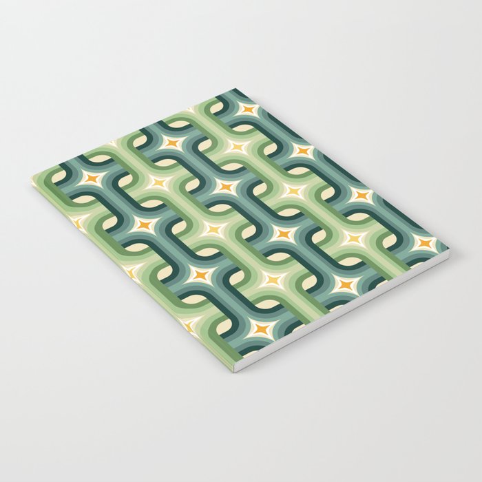 Retro chain pattern teal Notebook Gallery Image 2