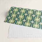 Retro chain pattern teal Wrapping Paper Gallery Image 2