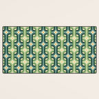 Retro chain pattern teal Desk Mat Gallery Image 3