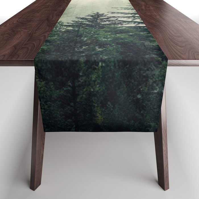 Foggy Pine Trees Table Runner Gallery Image 1