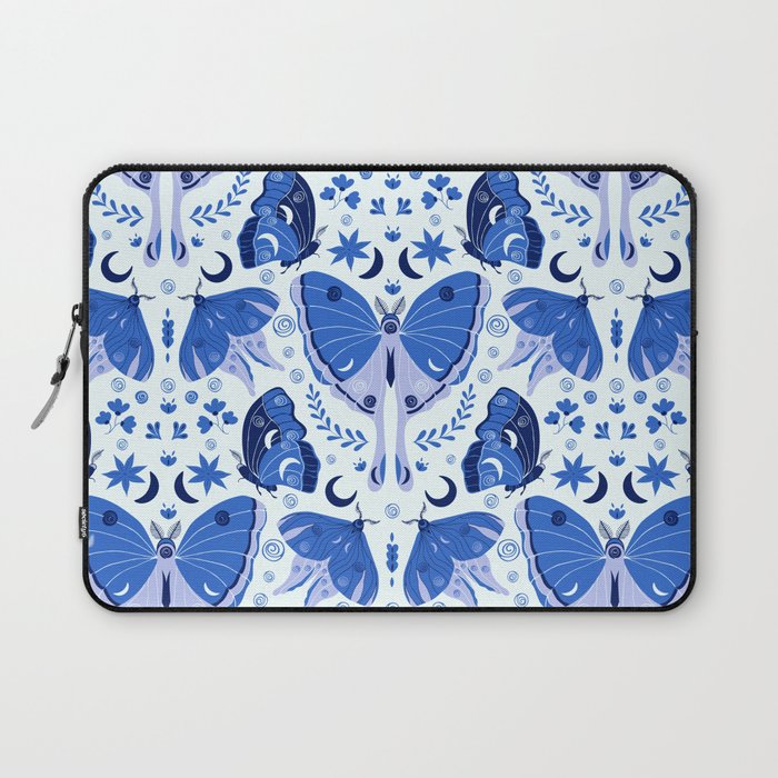 Vintage Blue Moths Laptop Sleeve Gallery Image 1
