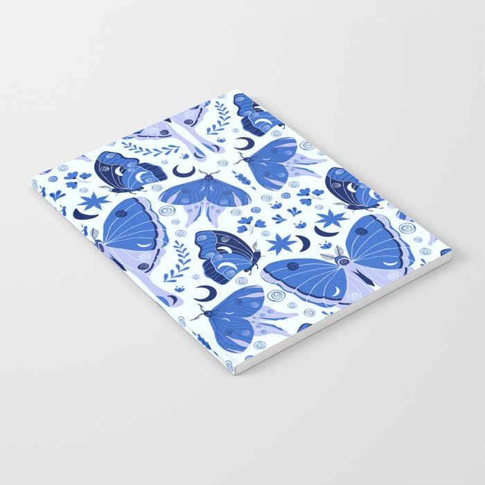 Vintage Blue Moths Notebook Gallery Image 2