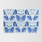 Vintage Blue Moths Rug Gallery Image 2