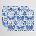 Vintage Blue Moths Placemat Gallery Image 1