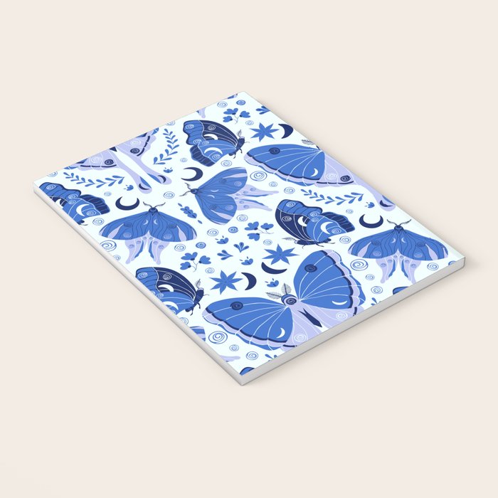 Vintage Blue Moths Notebook Gallery Image 3