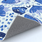 Vintage Blue Moths Rug Gallery Image 4