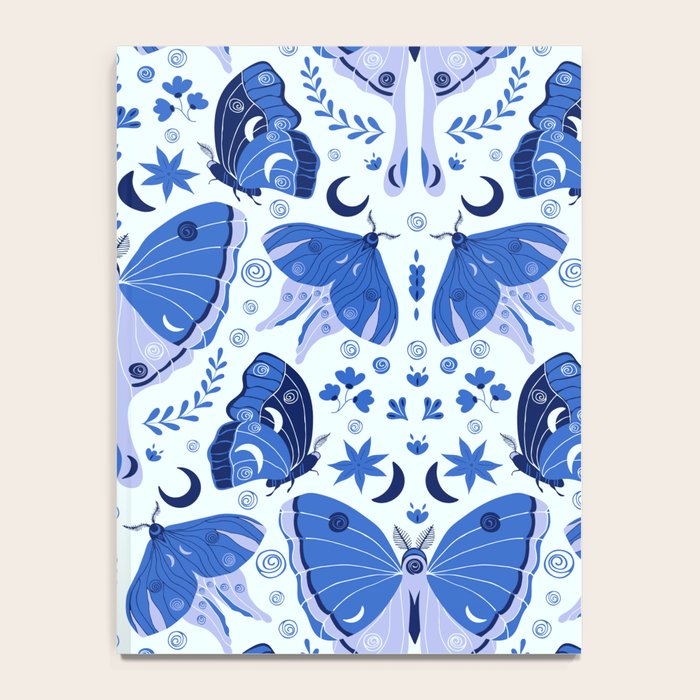 Vintage Blue Moths Notebook Gallery Image 4