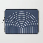 Minimal Arch XIV Navy Blue Modern Geometric Lines Laptop Sleeve Gallery Image 1