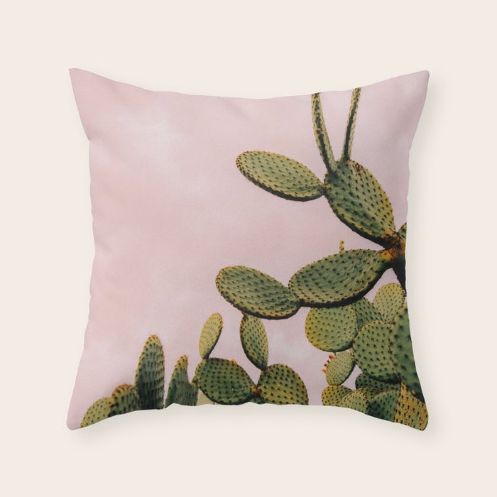 Cactus on Pink Sky Throw Pillow Gallery Image 6