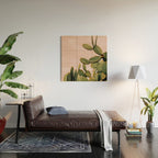 Cactus on Pink Sky Wood Wall Art Gallery Image 2